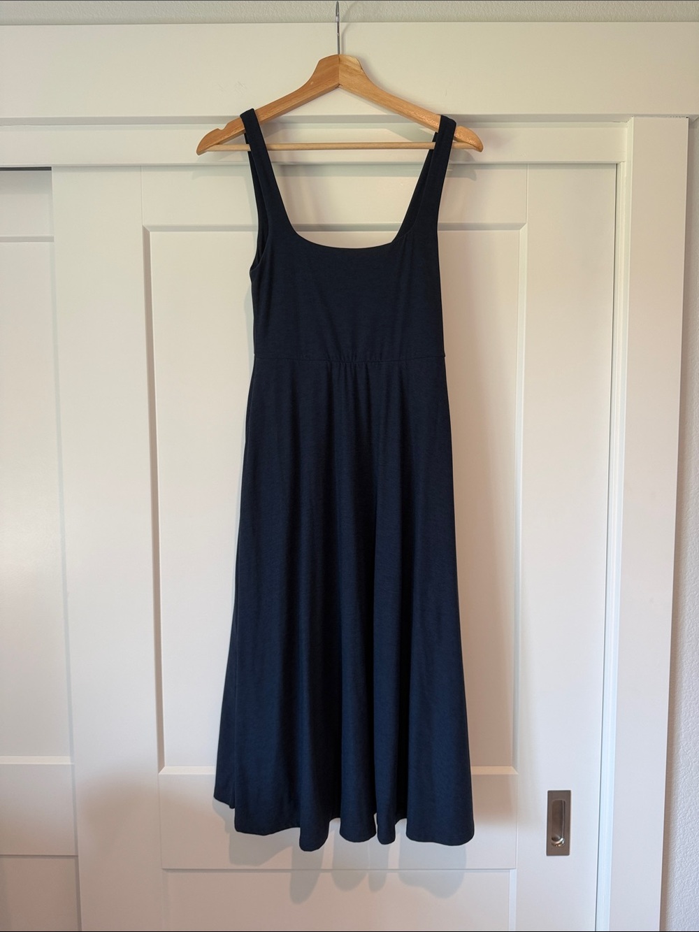 Beyond Yoga Navy Scoop Neck Midi Dress